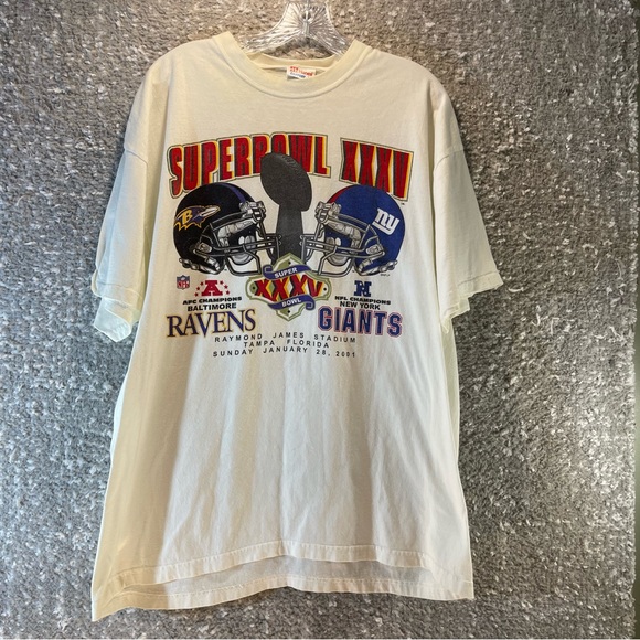 Hanes Other - SUPER BOWL XXXV  T-SHIRT Official Hanes VTG 2001 Ravens vs Giants. Cotton XL
